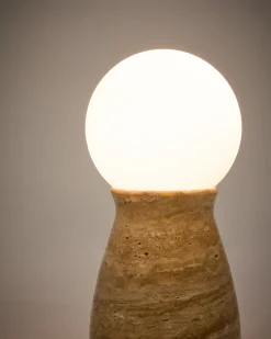 Kave Home Tafellamp Okeni Travertin En Glas