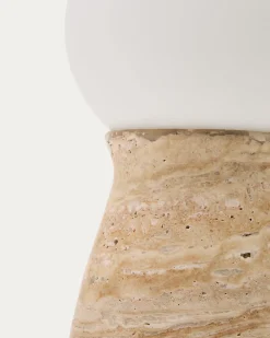 Kave Home Tafellamp Okeni Travertin En Glas