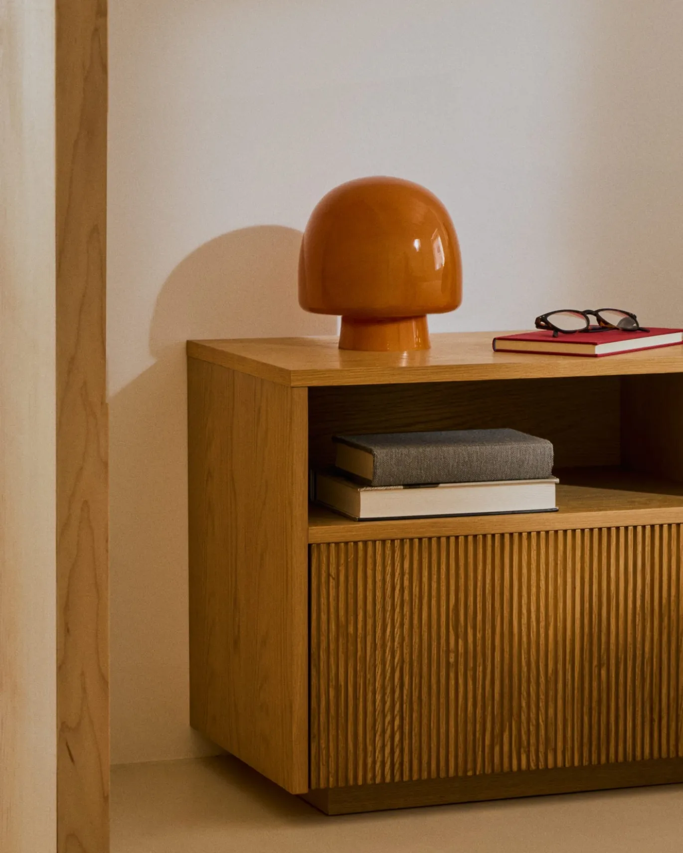 Kave Home Tafellamp Reig Oranje Glas