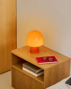 Kave Home Tafellamp Reig Oranje Glas