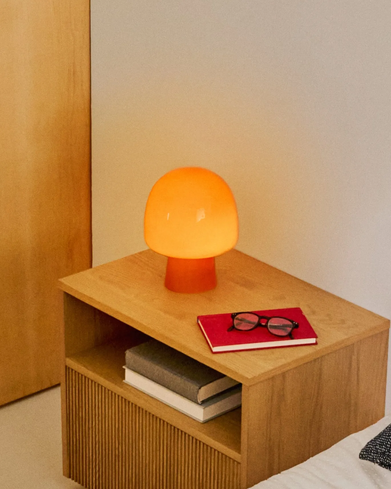 Kave Home Tafellamp Reig Oranje Glas