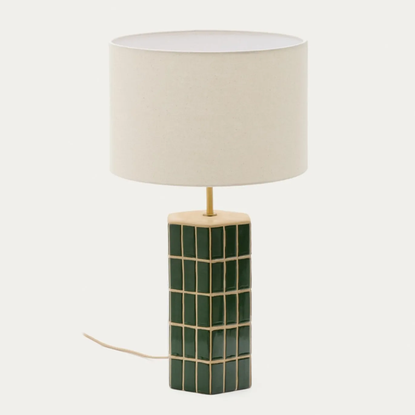 Kave Home Tafellamp Rue Groen/Ecru