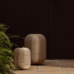 Kave Home Tafellamp Saranella Rotan Lichtgrijs Klein