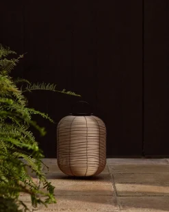 Kave Home Tafellamp Saranella Rotan Lichtgrijs Klein