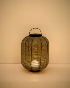 Kave Home Tafellamp Saranella Rotan Lichtgrijs Klein