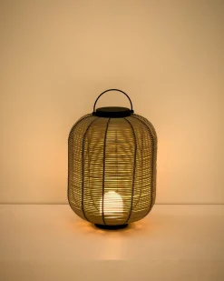 Kave Home Tafellamp Saranella Rotan Lichtgrijs Klein