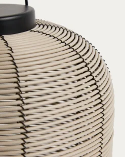 Kave Home Tafellamp Saranella Rotan Lichtgrijs Klein