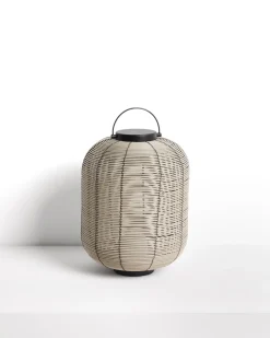 Kave Home Tafellamp Saranella Rotan Lichtgrijs Klein