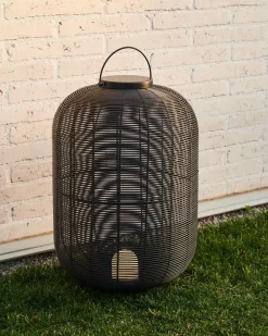 Kave Home Tafellamp Saranella Groot Zwart Synthetisch Rotan