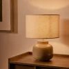 Kave Home Tafellamp Tay Groen Keramiek En Beige Linnen