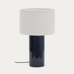 Kave Home Tafellamp Toneric Donkerblauw/Beige Ø33cm