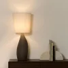 Kave Home Tafellamp Viona Groot Steeneffect en Katoenen Lampenkap 77cm