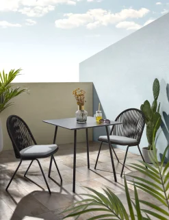 Kave Home Tafel Mathis Cementvezel Zwart 75x75cm