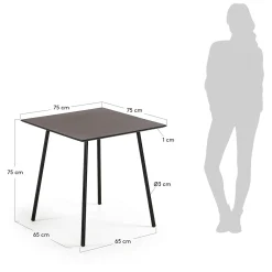 Kave Home Tafel Mathis Cementvezel Zwart 75x75cm