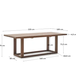 Kave Home Tafel Sashi Massief Teakhout 220x100cm
