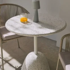 Kave Home Tafel Saura Terrazo Wit 75xØ70