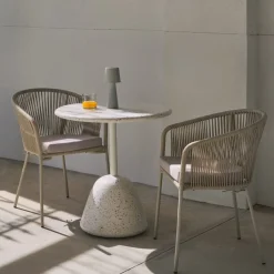 Kave Home Tafel Saura Terrazo Wit 75xØ70