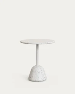 Kave Home Tafel Saura Terrazo Wit 75xØ70
