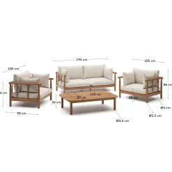 Kave Home Tuinset Sacova Massief Eucalyptushout