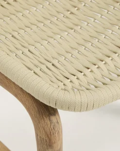 Kave Home Tuinset Sori Acaciahout Touw Ecru 6 stoelen