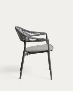 Kave Home Tuinstoel Alimia Stapelbaar Aluminium Grafiet
