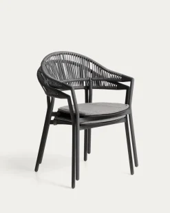 Kave Home Tuinstoel Alimia Stapelbaar Aluminium Grafiet