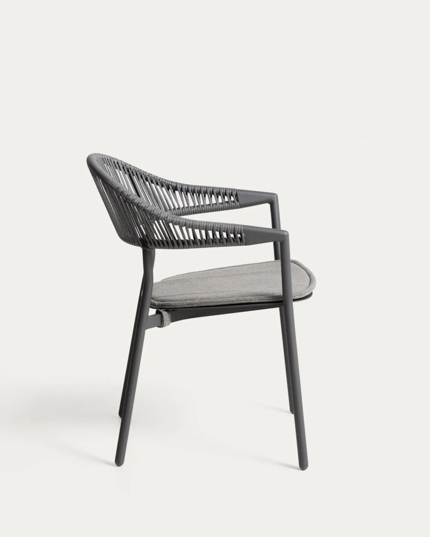 Kave Home Tuinstoel Alimia Stapelbaar Aluminium Grafiet