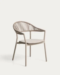 Kave Home Tuinstoel Alimia Stapelbaar Aluminium Taupe