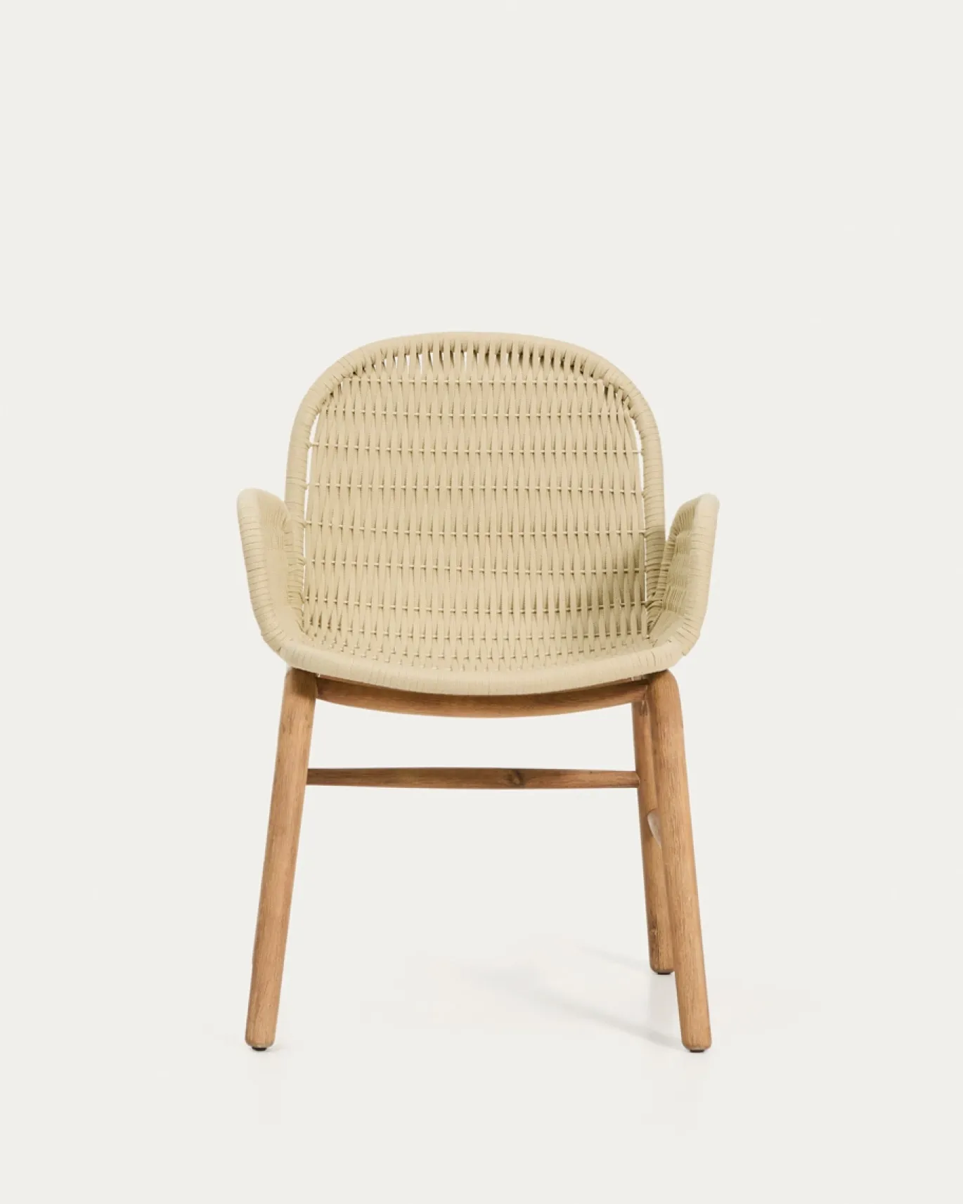 Kave Home Tuinstoel Alipa Acaciahout Beige met Armleuning