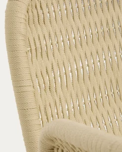 Kave Home Tuinstoel Alipa Acaciahout Beige met Armleuning