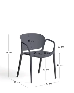 Kave Home Tuinstoel Ania Stapelbaar Donkergrijs