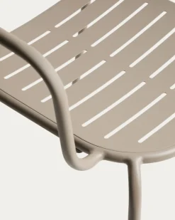 Kave Home Tuinstoel Brai met Armleuning Taupe