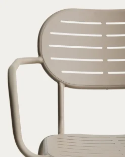 Kave Home Tuinstoel Brai met Armleuning Taupe