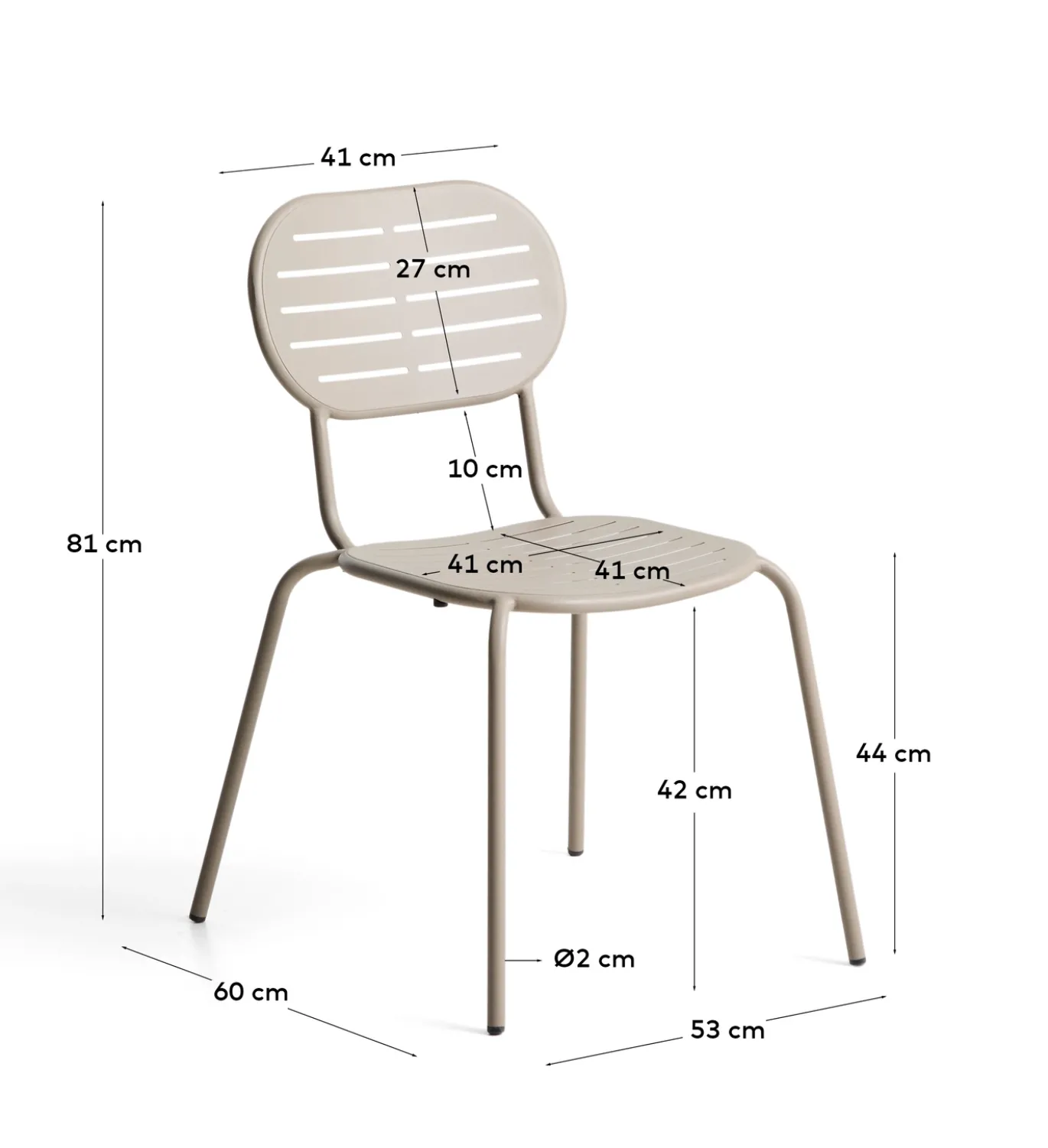 Kave Home Tuinstoel Brai Taupe