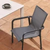 Kave Home Tuinstoel Canea Stapelbaar Aluminium Grafiet