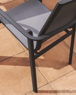 Kave Home Tuinstoel Canea Stapelbaar Aluminium Grafiet