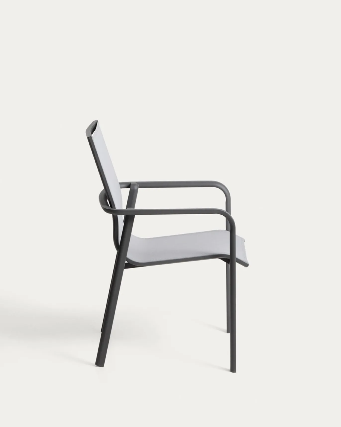 Kave Home Tuinstoel Canea Stapelbaar Aluminium Grafiet