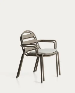 Kave Home Tuinstoel Joncols Stapelbaar Taupe