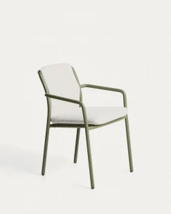Kave Home Tuinstoel Linosa Aluminium Groen/Beige
