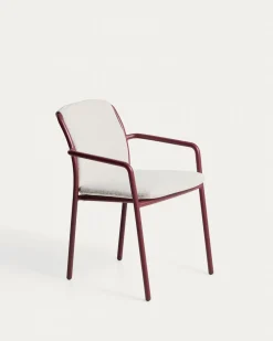 Kave Home Tuinstoel Linosa Aluminium Bordeaux/Beige