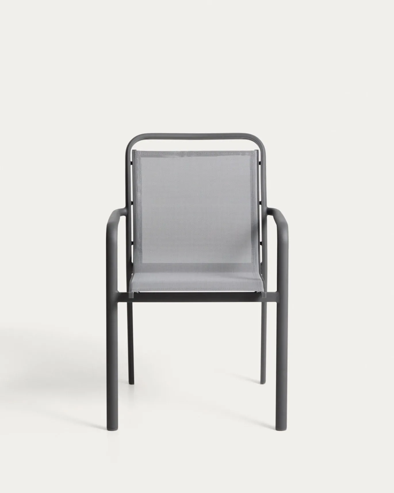 Kave Home Tuinstoel Luri Stapelbaar Aluminium Grafiet