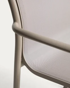 Kave Home Tuinstoel Luri Stapelbaar Aluminium Taupe