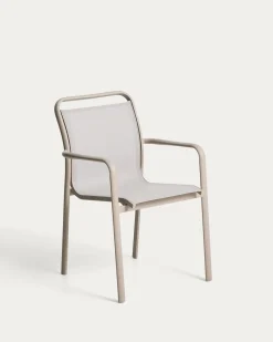 Kave Home Tuinstoel Luri Stapelbaar Aluminium Taupe
