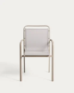Kave Home Tuinstoel Luri Stapelbaar Aluminium Taupe