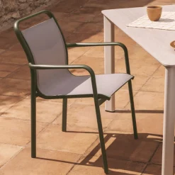 Kave Home Tuinstoel Luri Stapelbaar Aluminium Groen