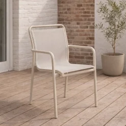 Kave Home Tuinstoel Luri Stapelbaar Aluminium Beige