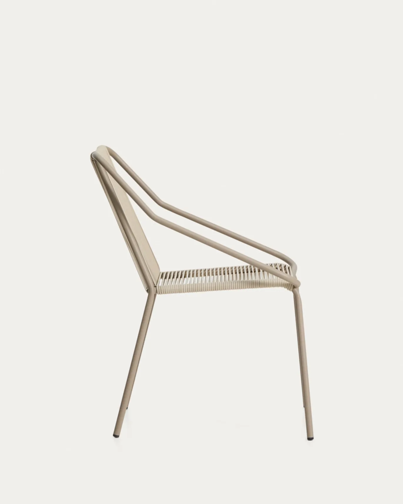 Kave Home Tuinstoel Zivia Touw Staal Ecru Taupe