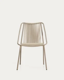 Kave Home Tuinstoel Zivia Touw Staal Ecru Taupe