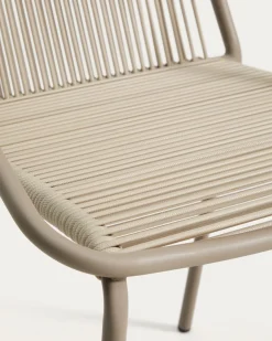 Kave Home Tuinstoel Zivia Touw Staal Ecru Taupe