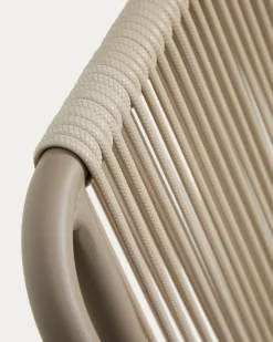 Kave Home Tuinstoel Zivia Touw Staal Ecru Taupe